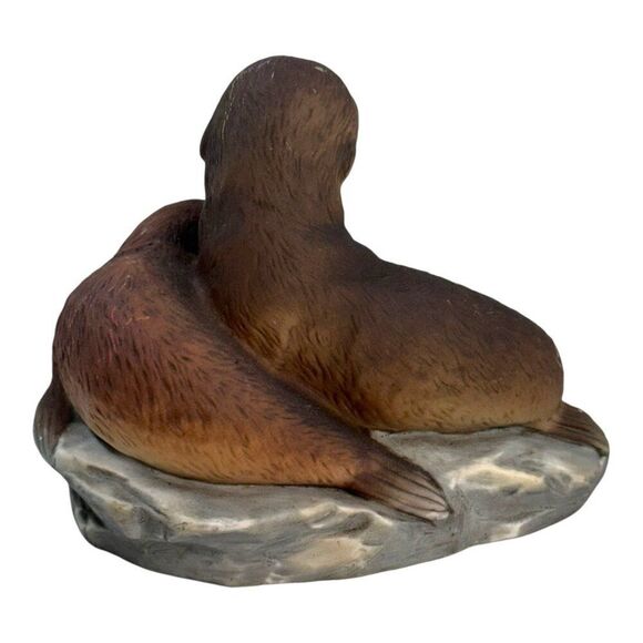 Vintage Homco 1981 Masterpiece Porcelain Baby Seal Pups Figurine Collectible - Picture 3 of 8